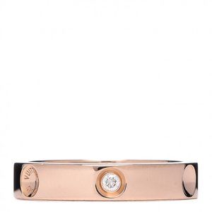 LOUIS VUITTON 18K Pink Gold Diamond Empreinte Band Ring
